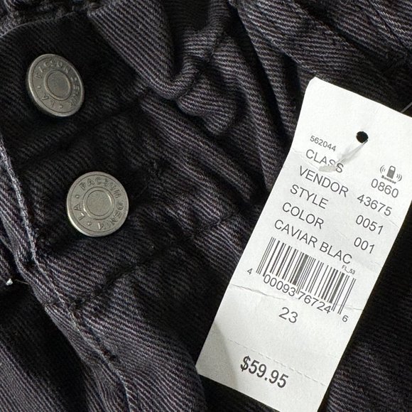 PACSUN Mom Jeans Women's Size 23 Caviar Black Flex Waist 100% Cotton 0051 NWT - Picture 7 of 14